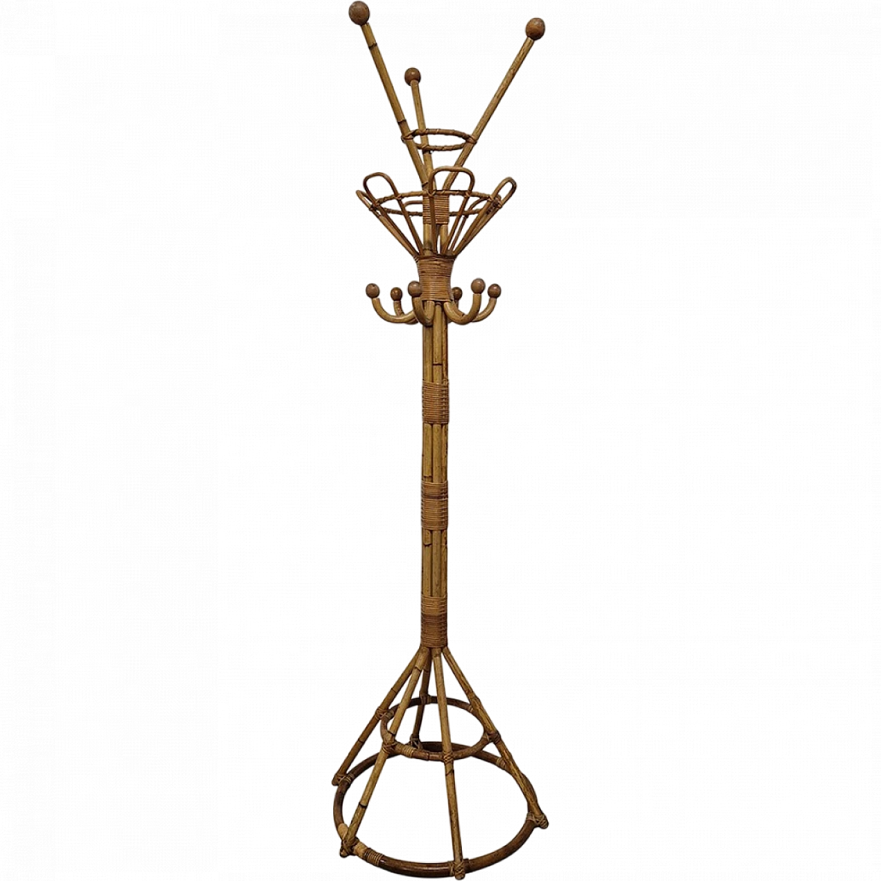 Appendiabiti in bambù e rattan 7