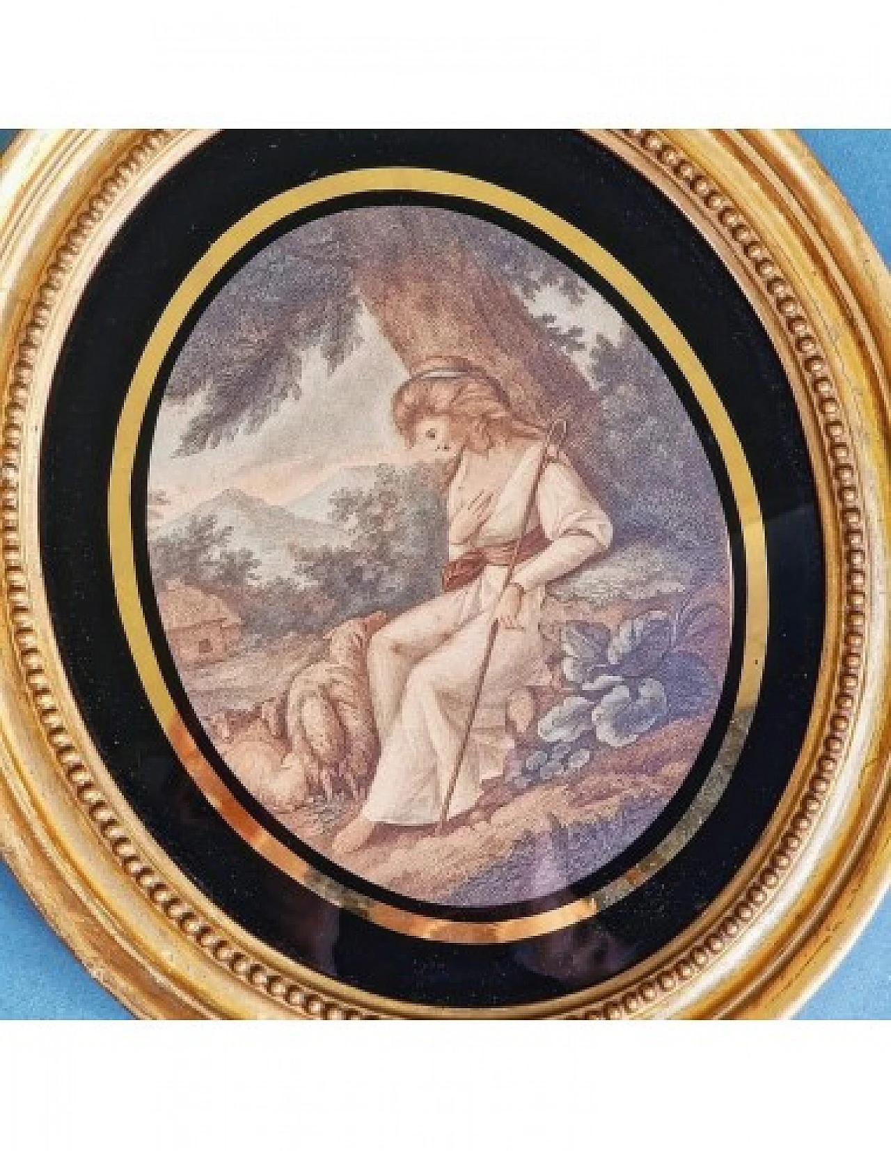 The Sheperdess, incisione acquerellata, fine '700 1