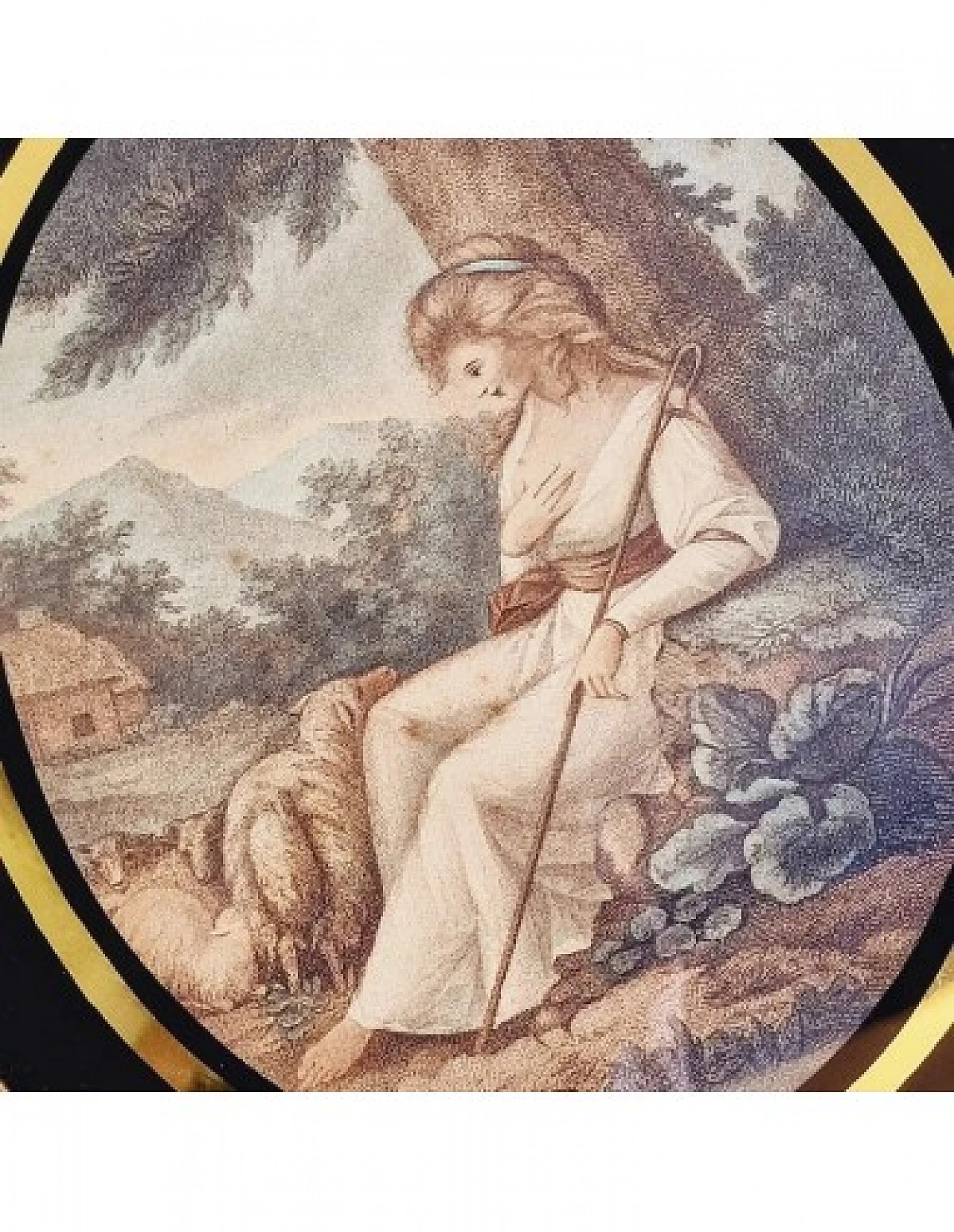 The Sheperdess, incisione acquerellata, fine '700 7