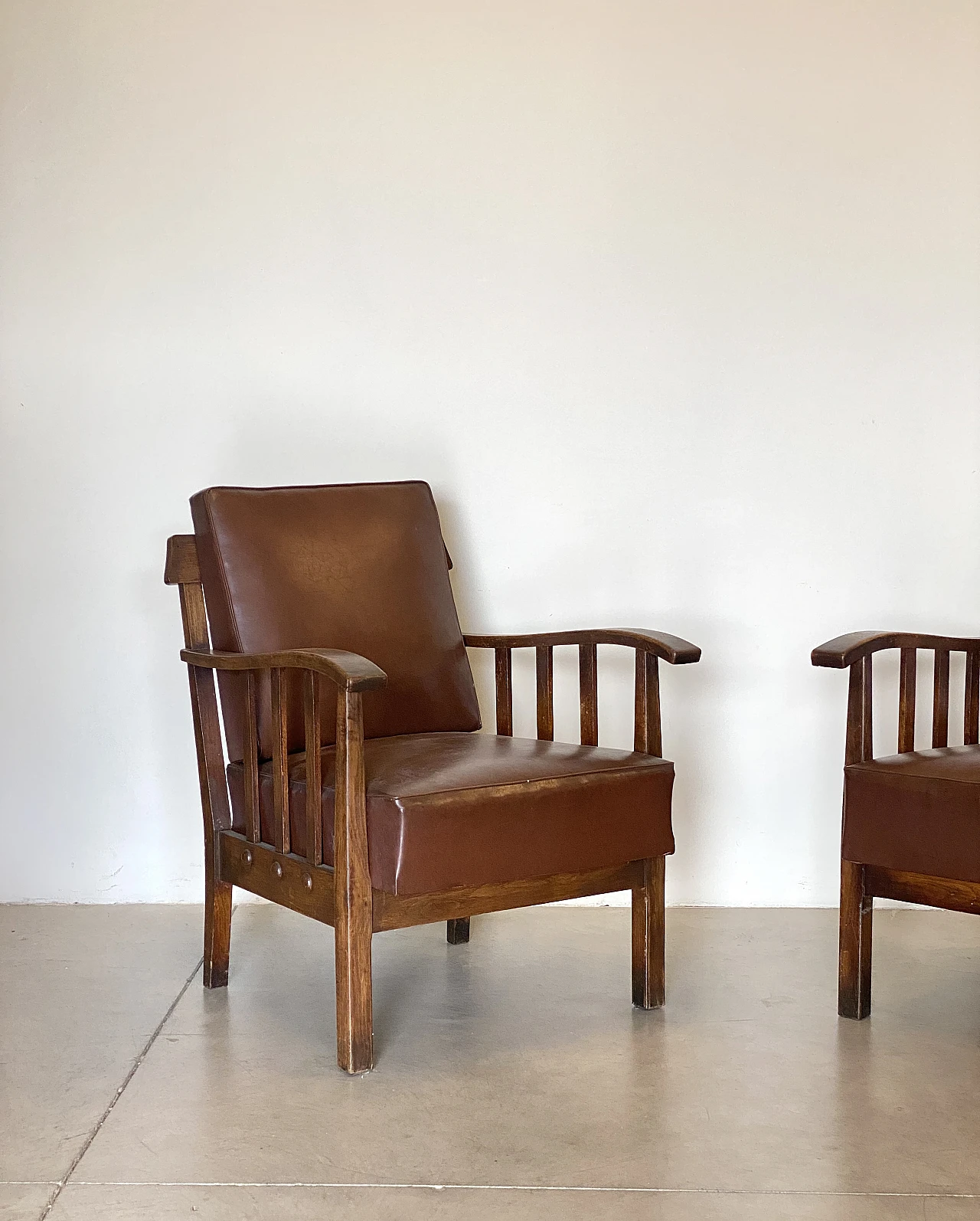 Pair of oak armchairs from the 1960s 1