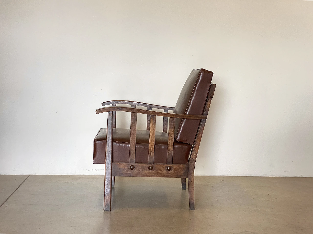 Pair of oak armchairs from the 1960s 7