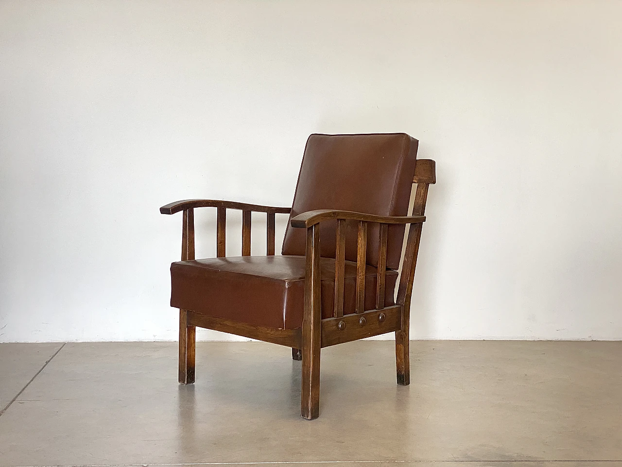 Pair of oak armchairs from the 1960s 9