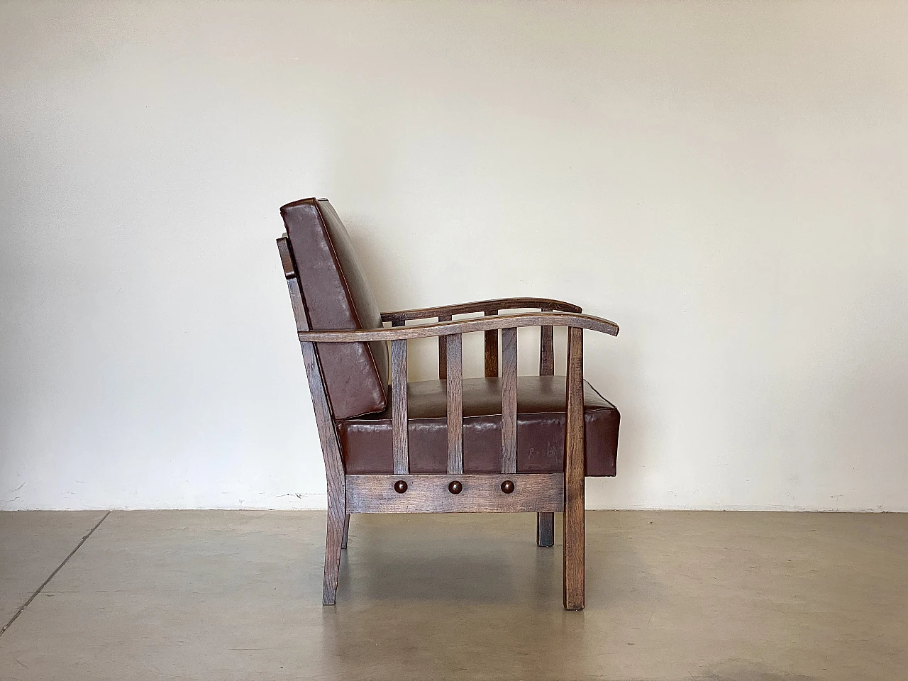 Pair of oak armchairs from the 1960s 16