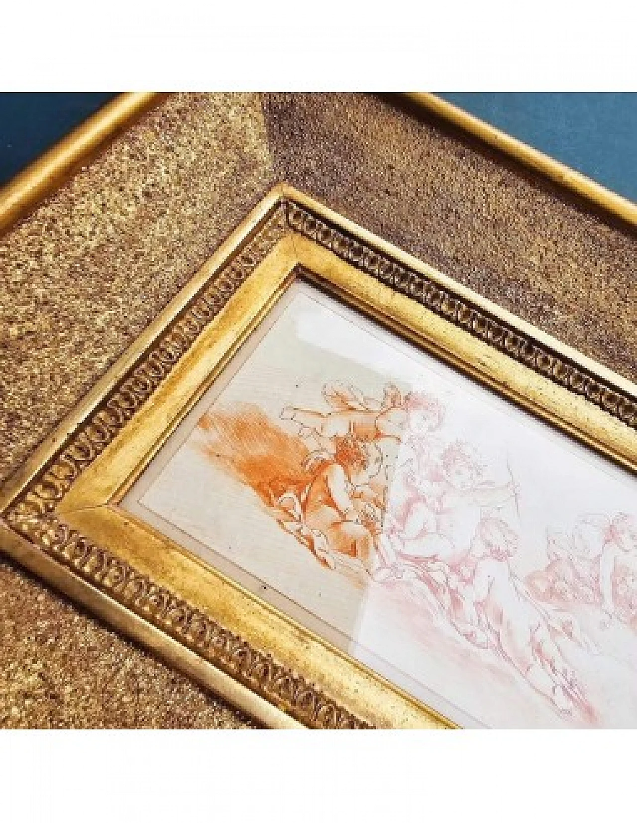 Amorini, incisione sanguigna, '700 4