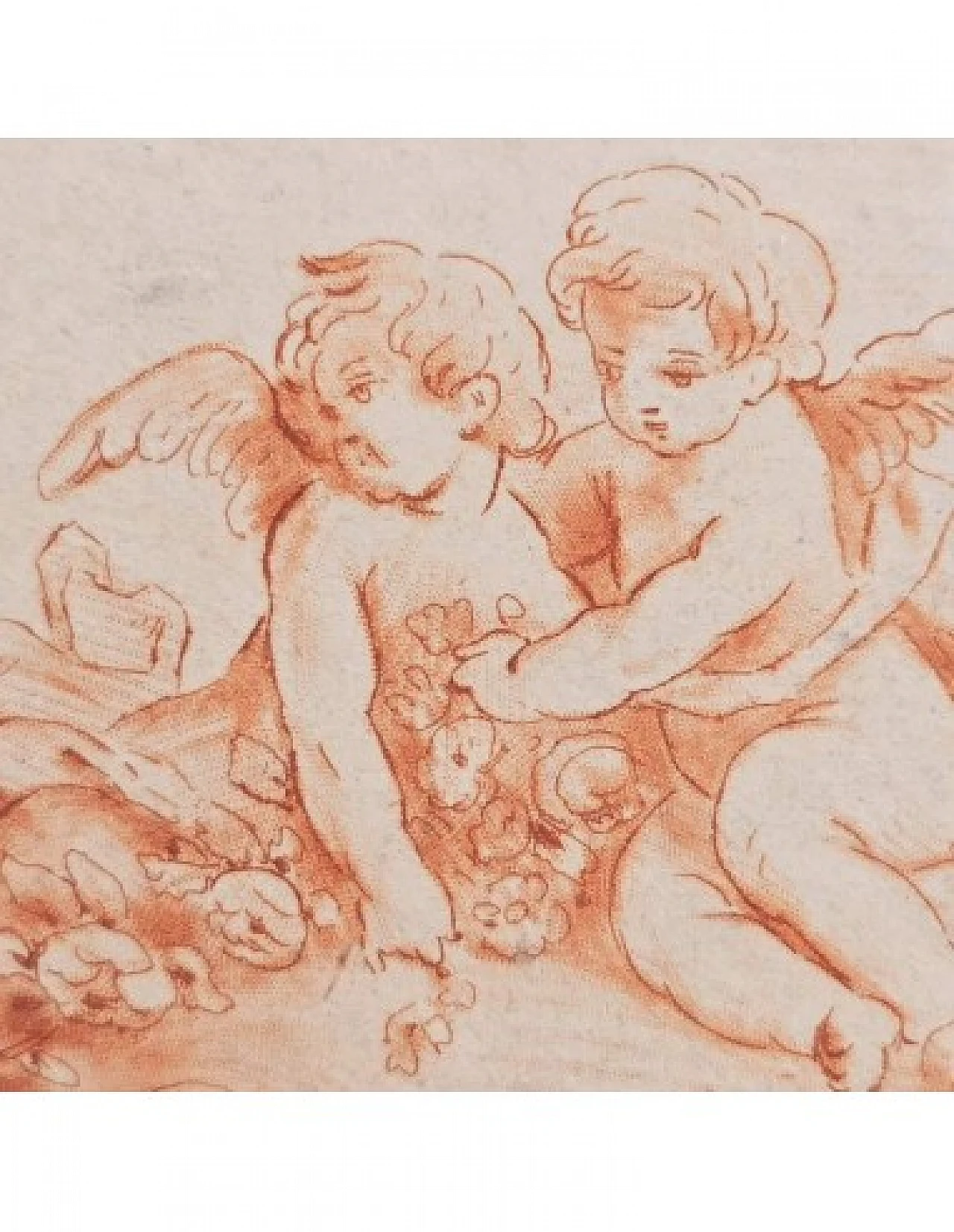 Amorini, incisione sanguigna, '700 8