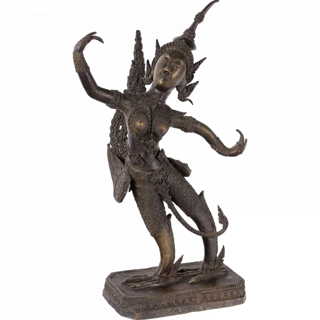 Figura in Bronzo di una Apsara Ninfa Celeste 11