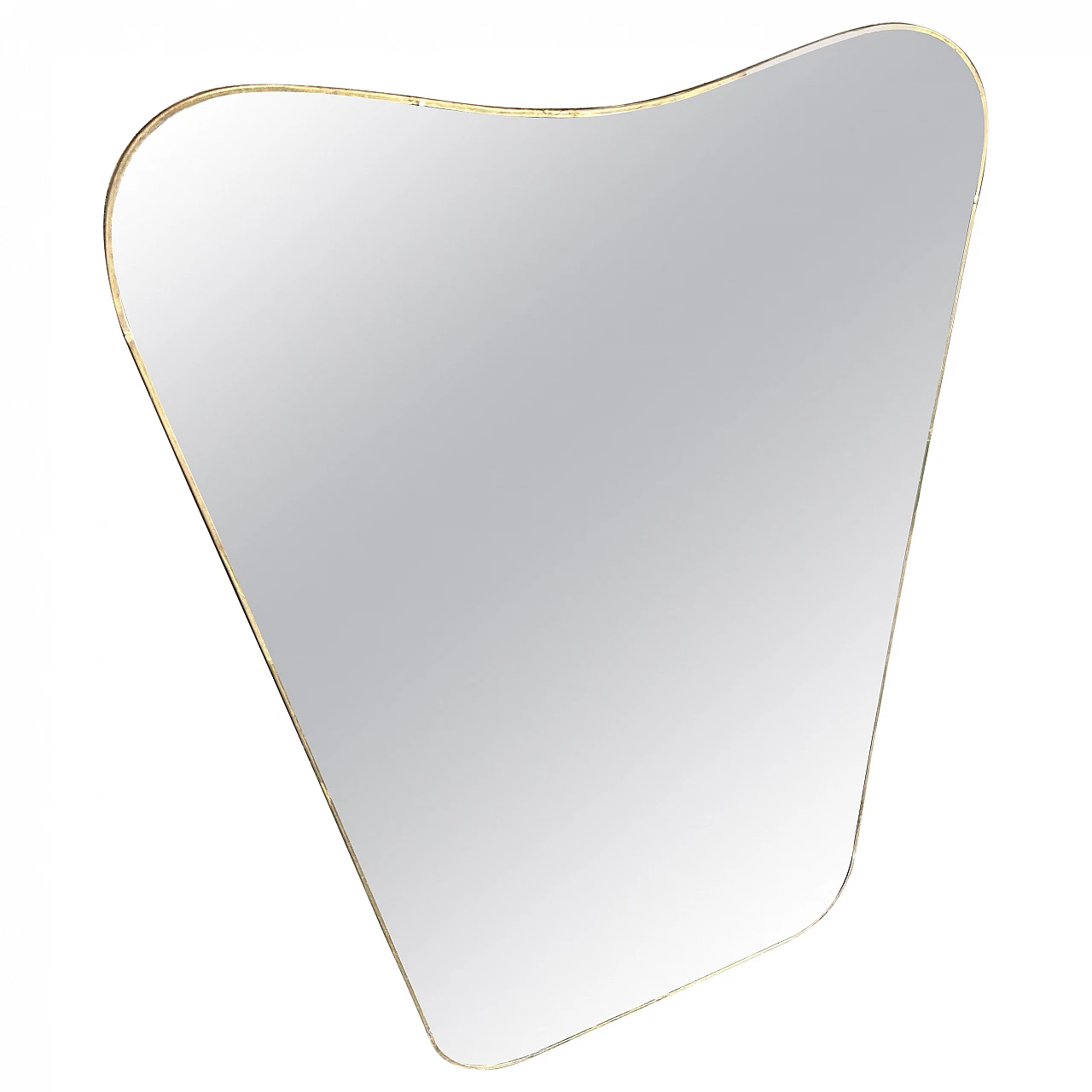 Biscuit-shaped brass mirror by Gio Ponti, 1950s 1