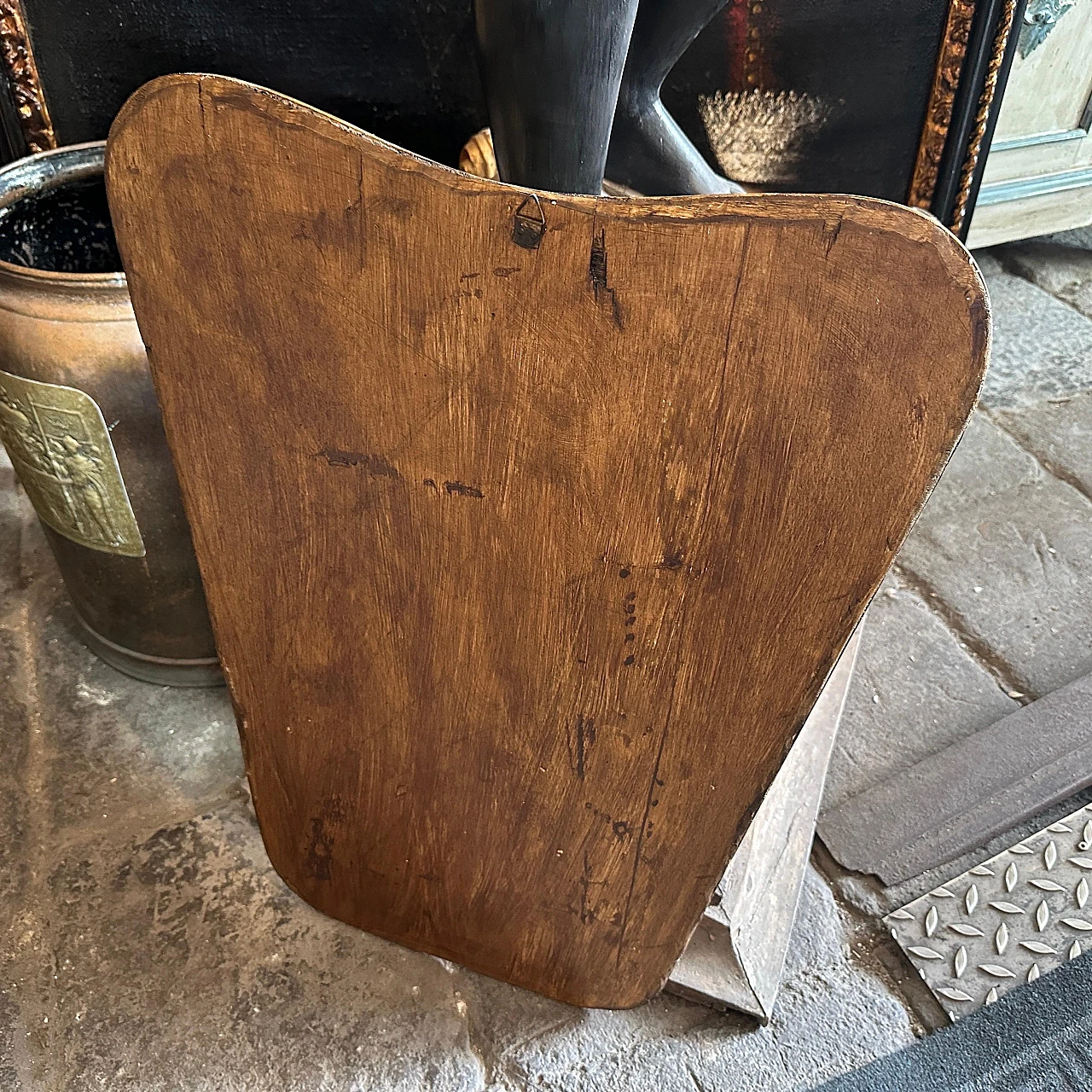 Biscuit-shaped brass mirror by Gio Ponti, 1950s 6