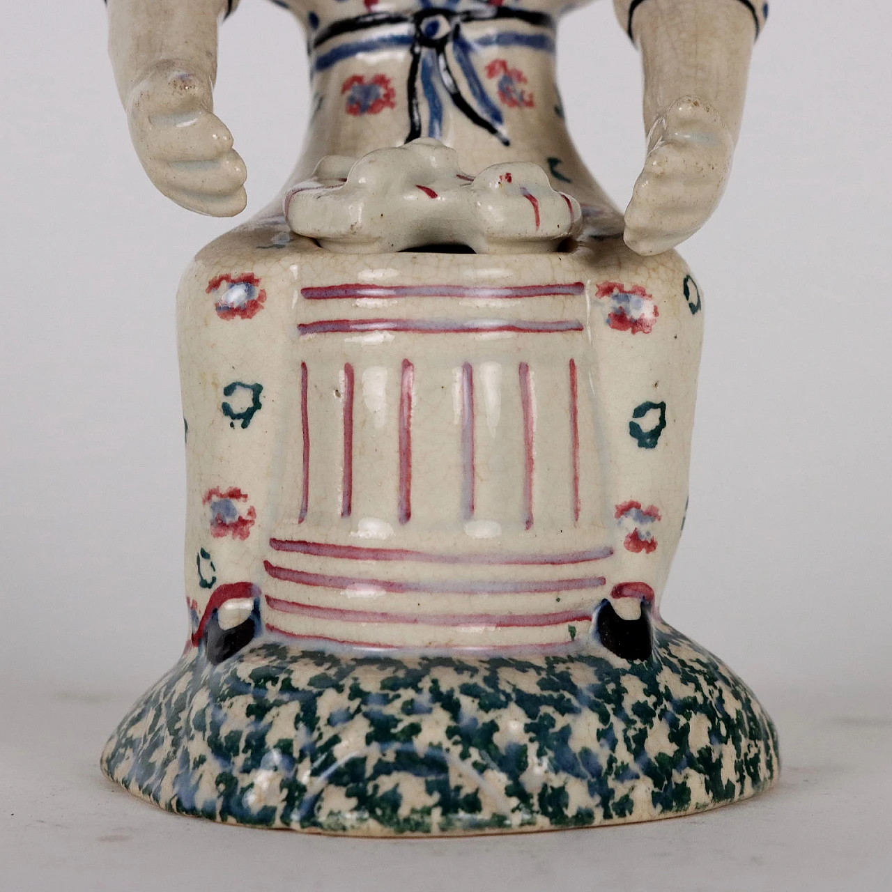 Mostardiera in maiolica di Nevers dipinta, fine '800 4