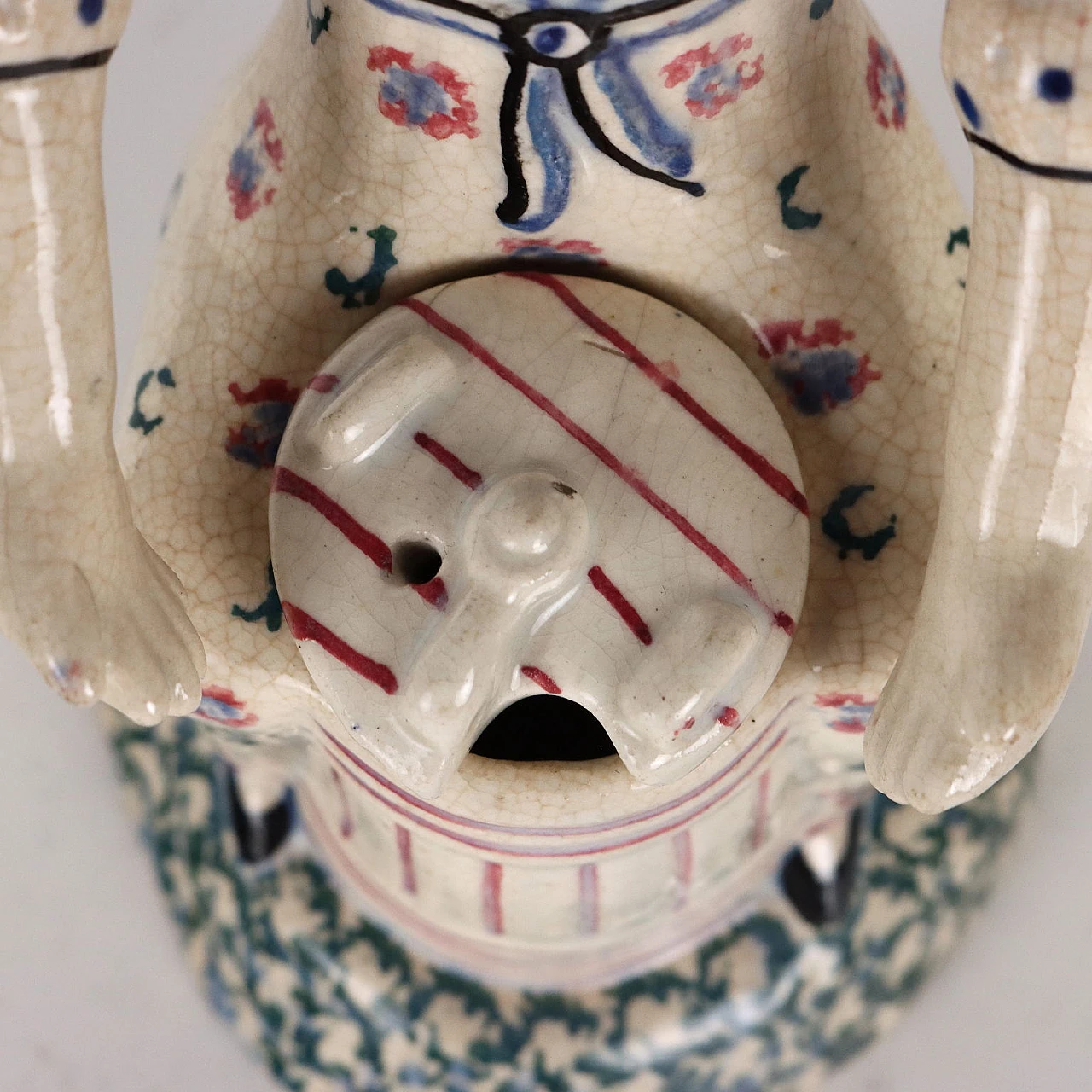 Mostardiera in maiolica di Nevers dipinta, fine '800 5