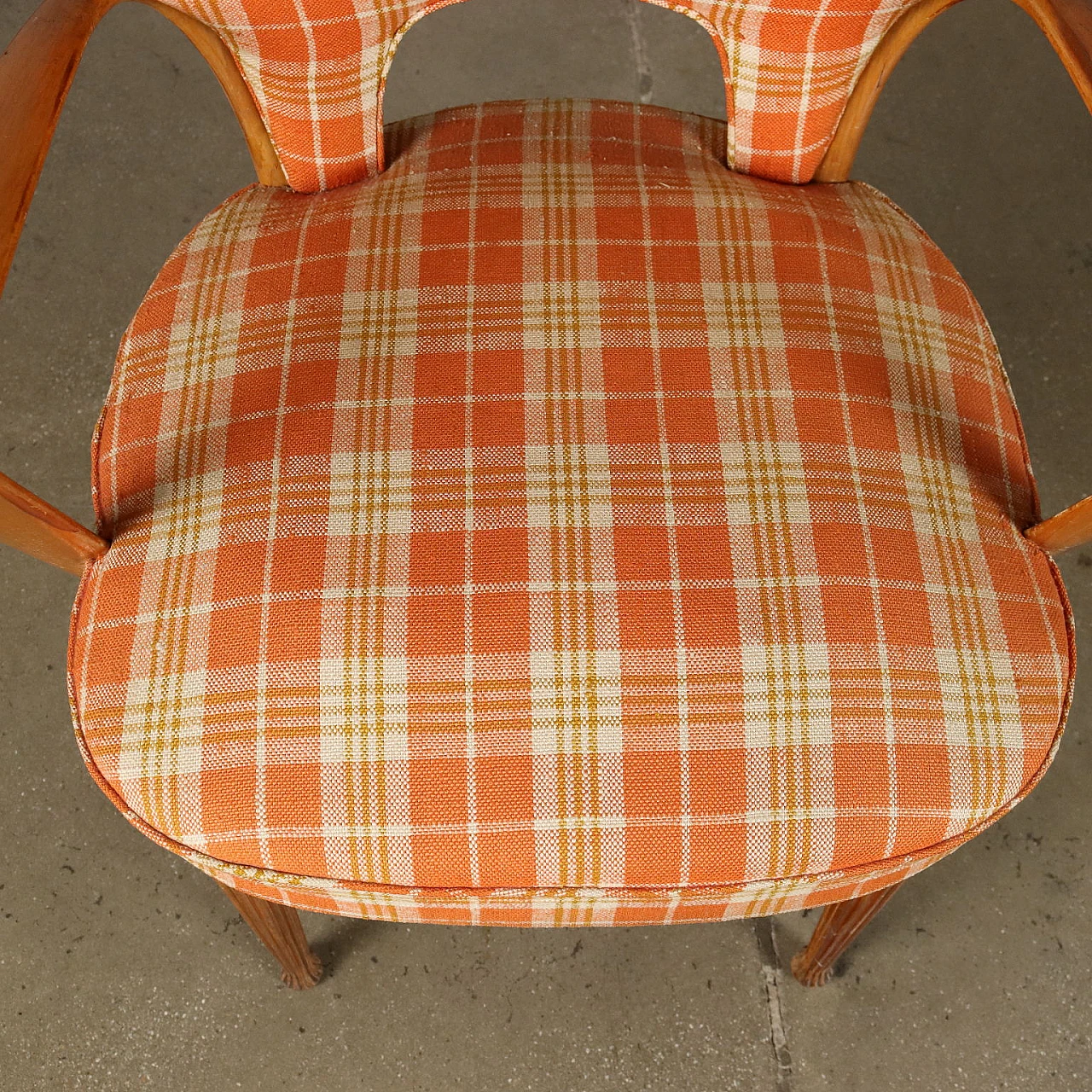 4 Sedie in faggio imbottite con gambe tornite, anni '50 7