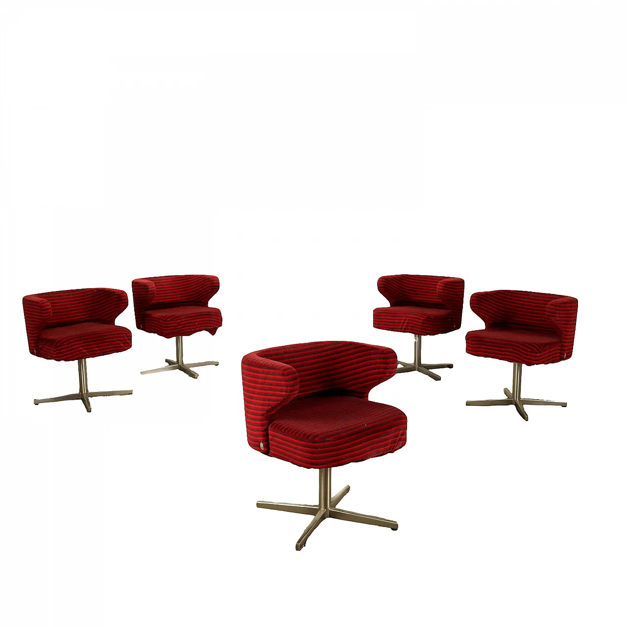 5 Poney swivel armchairs by Gianni Moscatelli for Formanova, 1970s 1