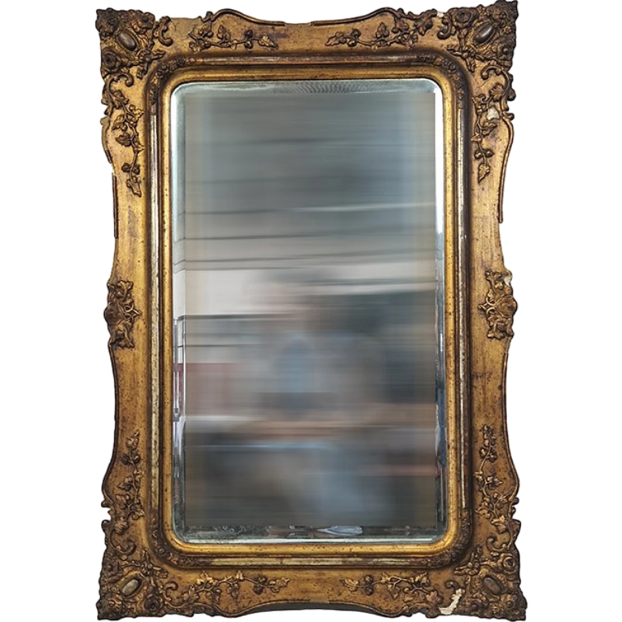 Specchiera in legno dorata, anni '50 5