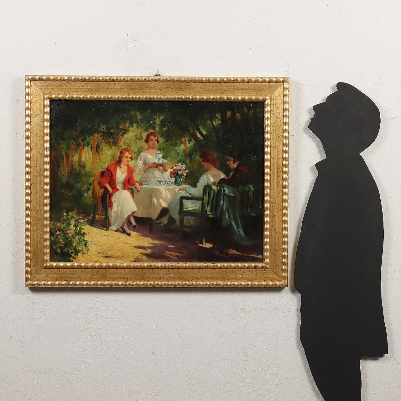 Genre scene in the garden, oil on canvas 2