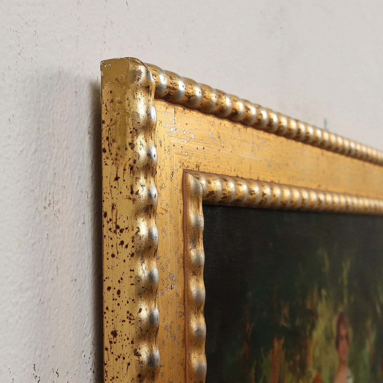 Genre scene in the garden, oil on canvas 10