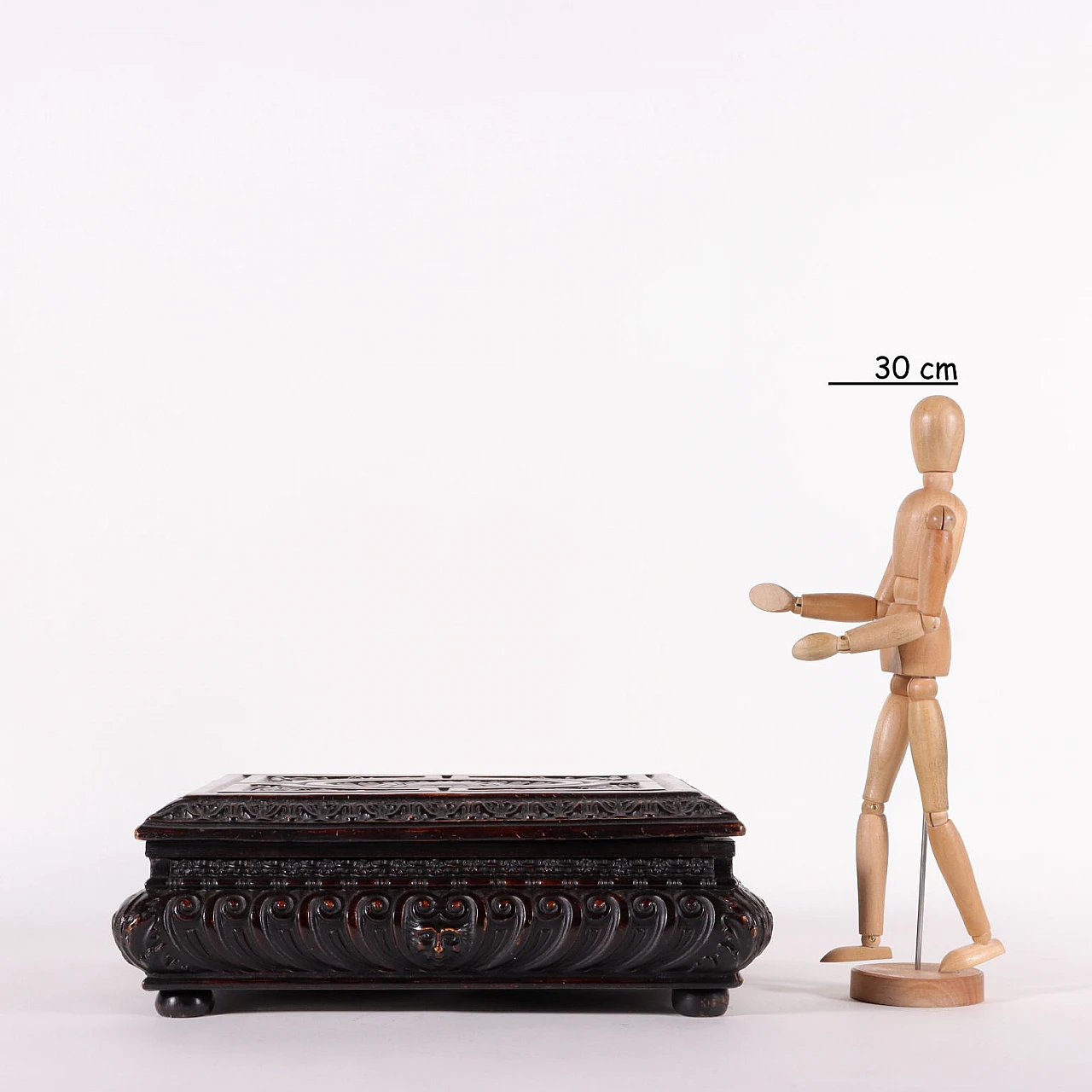 Scatola in legno intagliato, '800 2