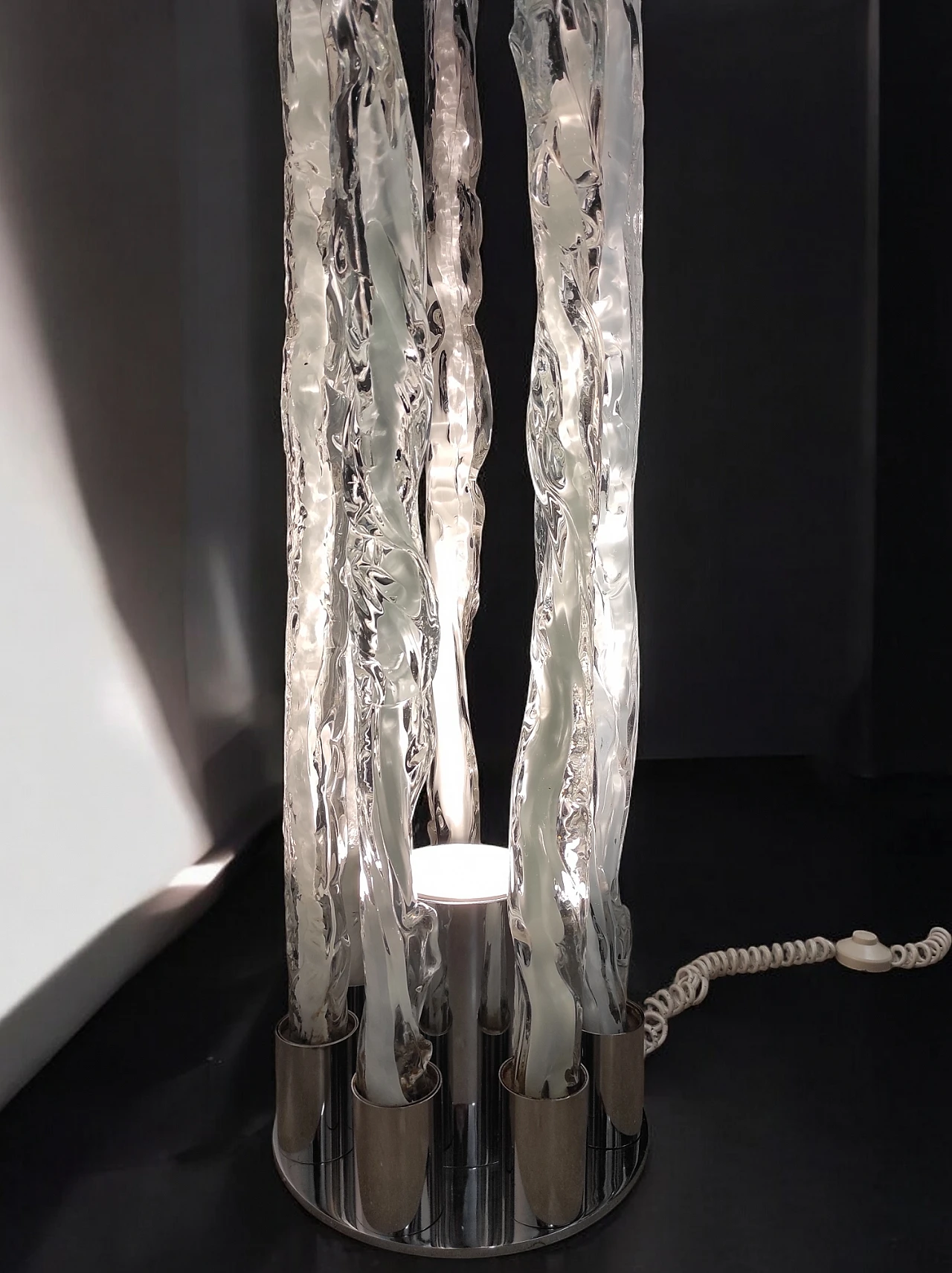 Excalibur floor lamp in glass, 1970s 9