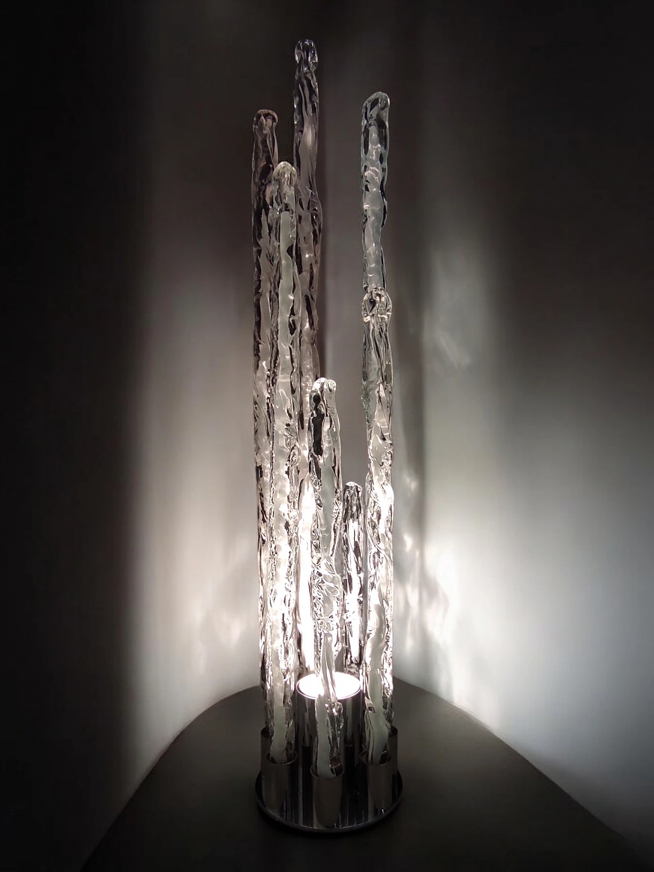 Excalibur floor lamp in glass, 1970s 13