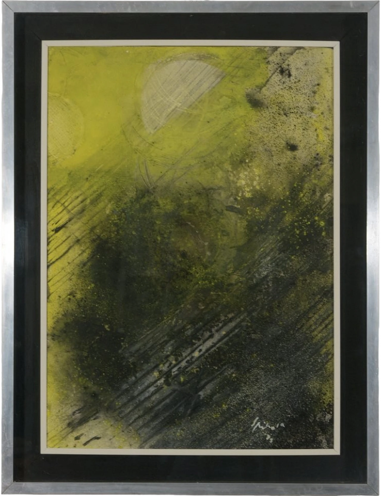 Notte di Domenico Spinosa, olio su tela con cornice, anni '70 8