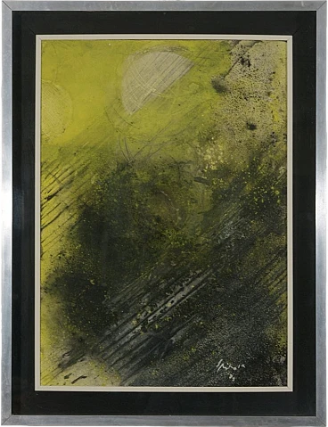 Notte di Domenico Spinosa, olio su tela con cornice, anni '70