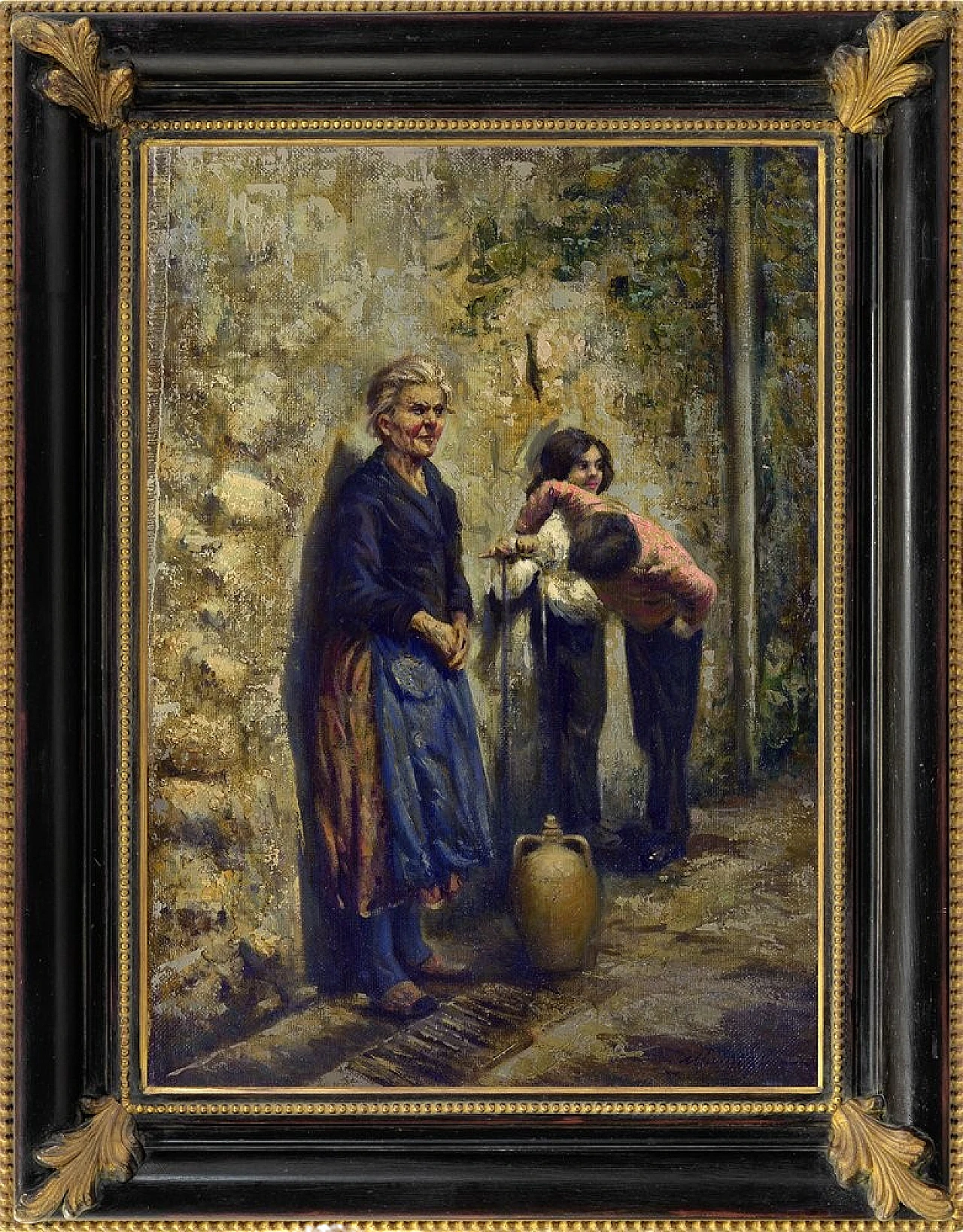 Scena alla fontana di Marino Faliero, olio su tela, anni '80 9