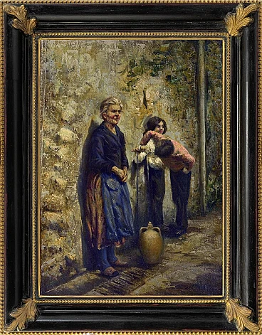 Scena alla fontana di Marino Faliero, olio su tela, anni '80