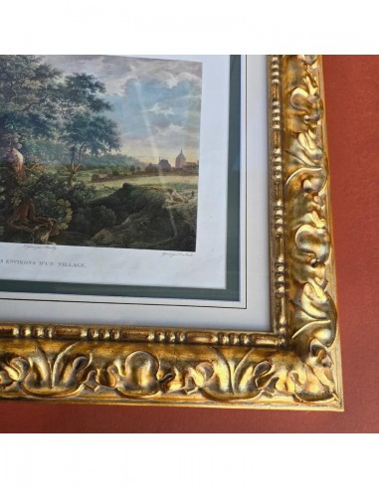 Paesaggio di campagna, incisione acquerellata, '800 2