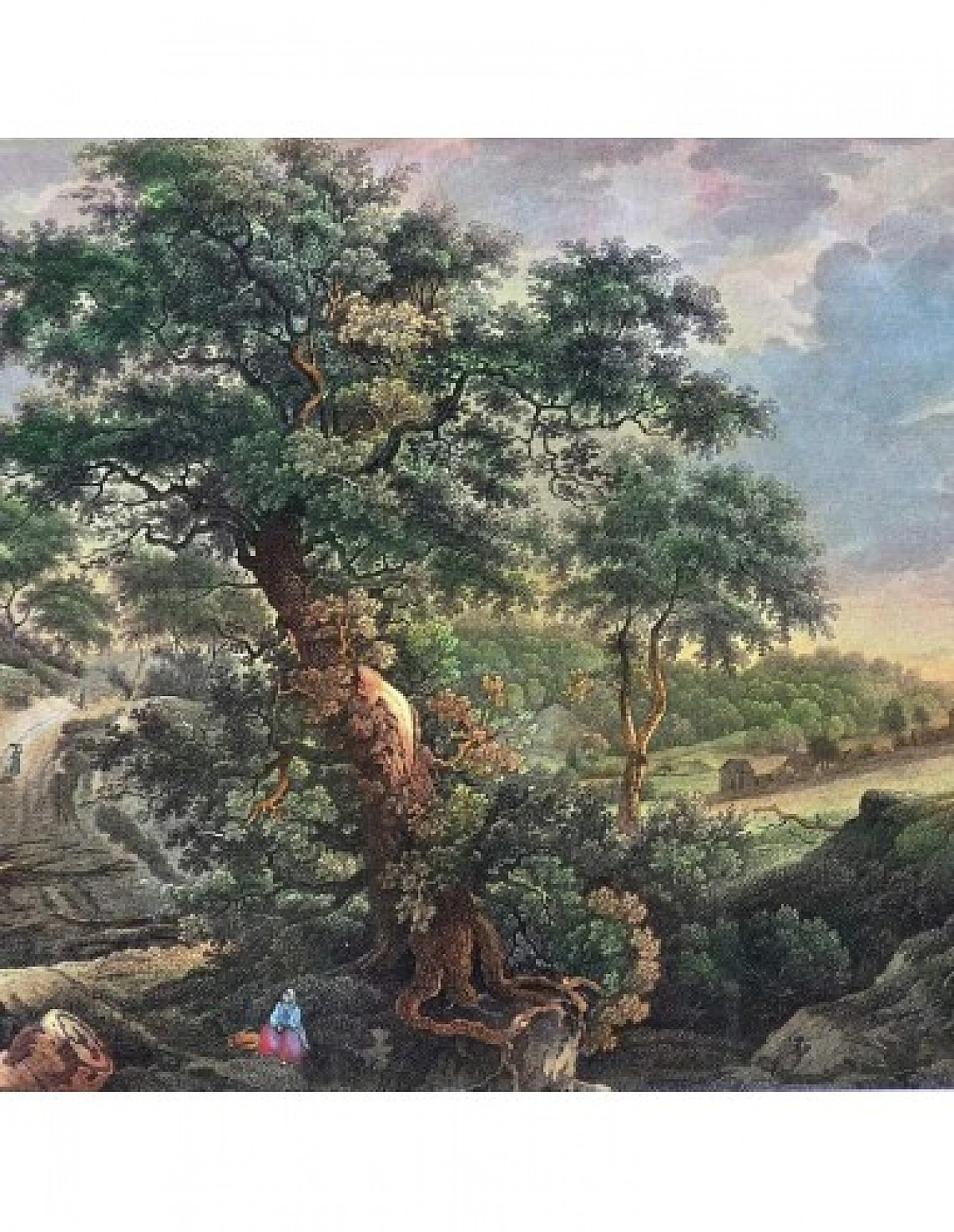 Paesaggio di campagna, incisione acquerellata, '800 7