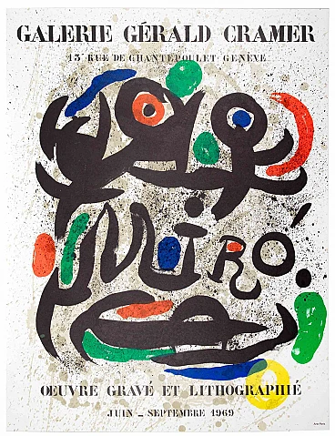 Joan Mirò, Manifesto della mostra Galerie Gerald Cramer, Litografia 1960-1979