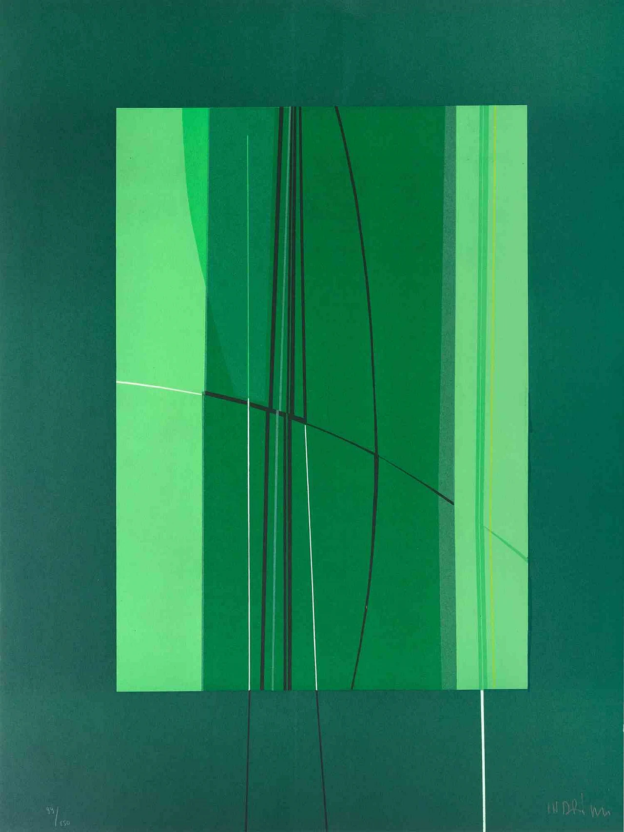 Lorenzo Indrimi, Green, Lithograph 1960s-1970s 1