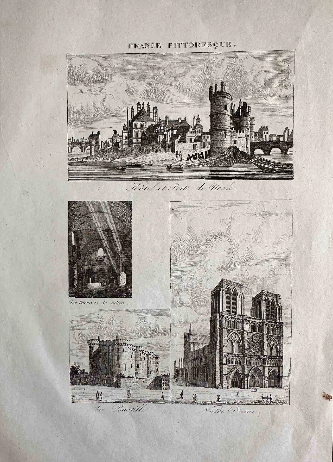 n.a., View of Paris, Lithograph 19th century 1