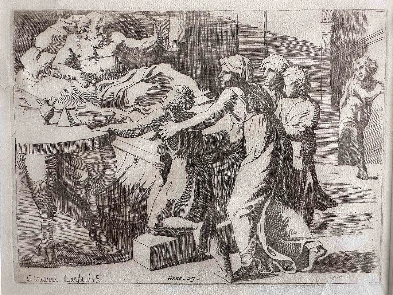 Giovanni Lanfranco, Genesis 27 - Old Testament Story, Etching 17th century and earlier 1