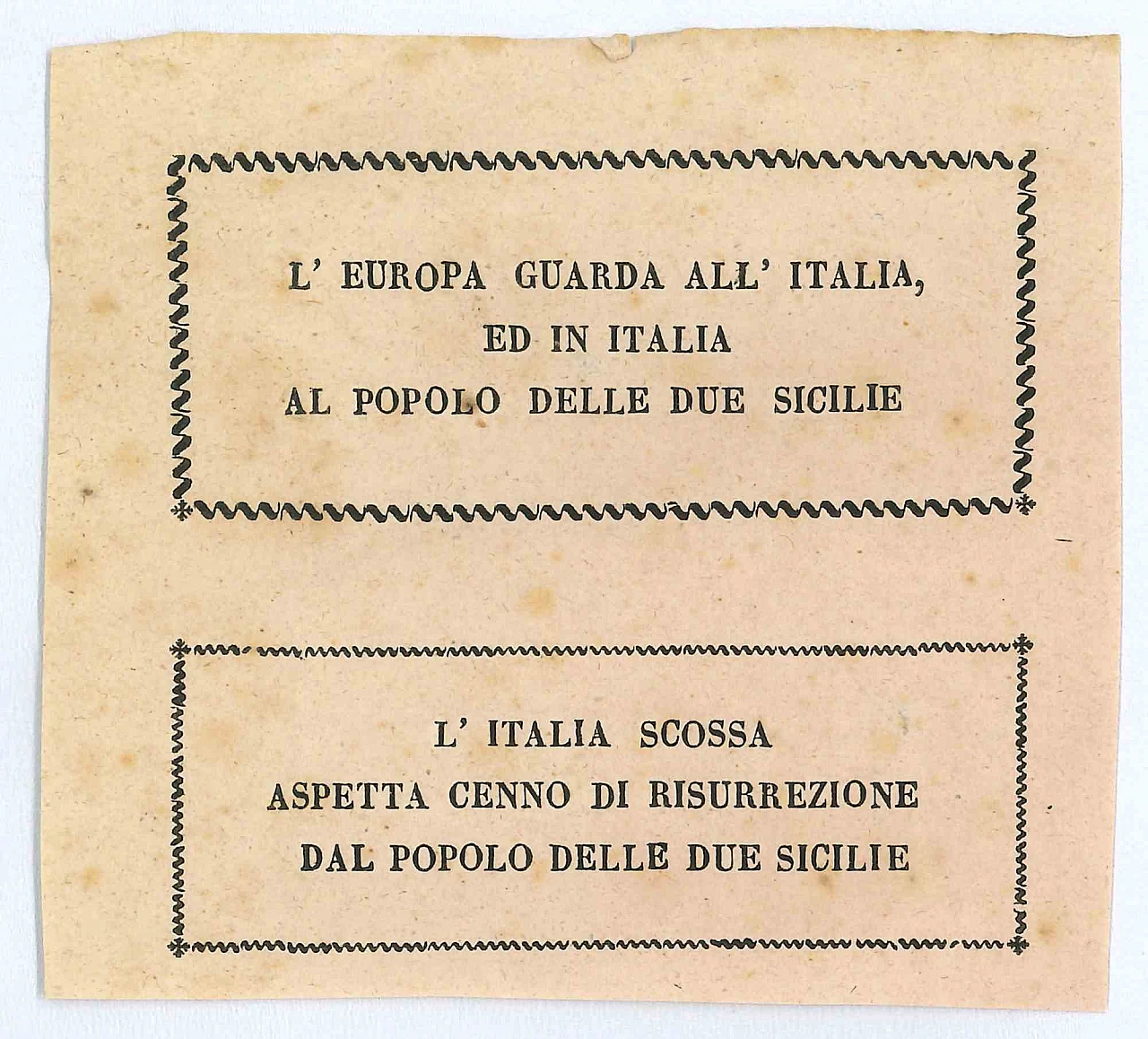 Anonymous, The Leaflet of the Italian Risorgimento, Lithograph 19th century 1