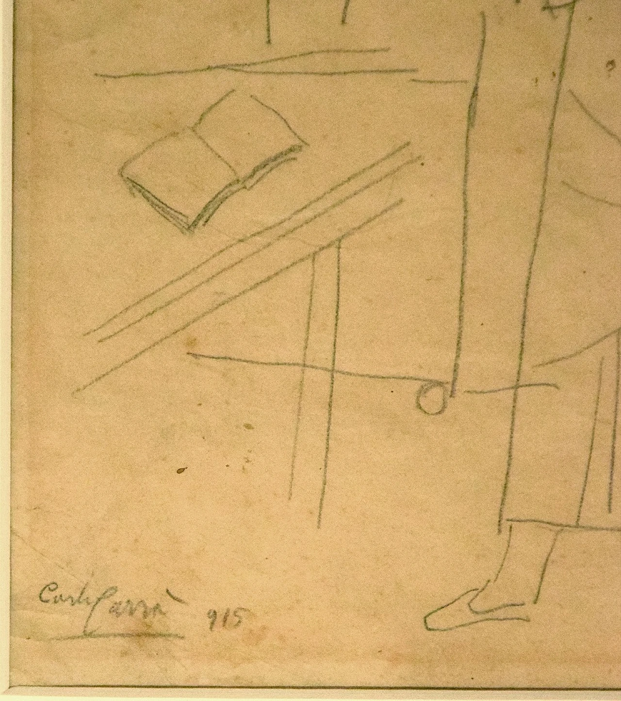 Carlo Carrà, Figura in un Interno, Disegno 1900-1919 3