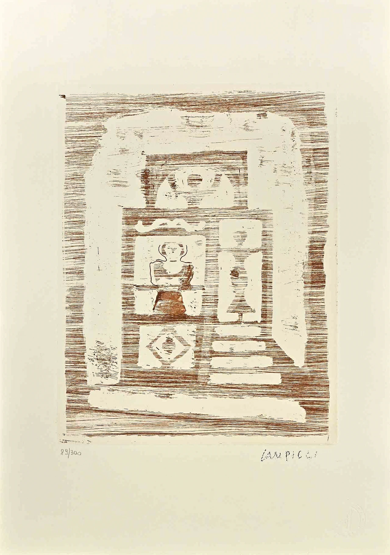 Massimo Campigli, The House of Women, Etching 1960s-1970s 1