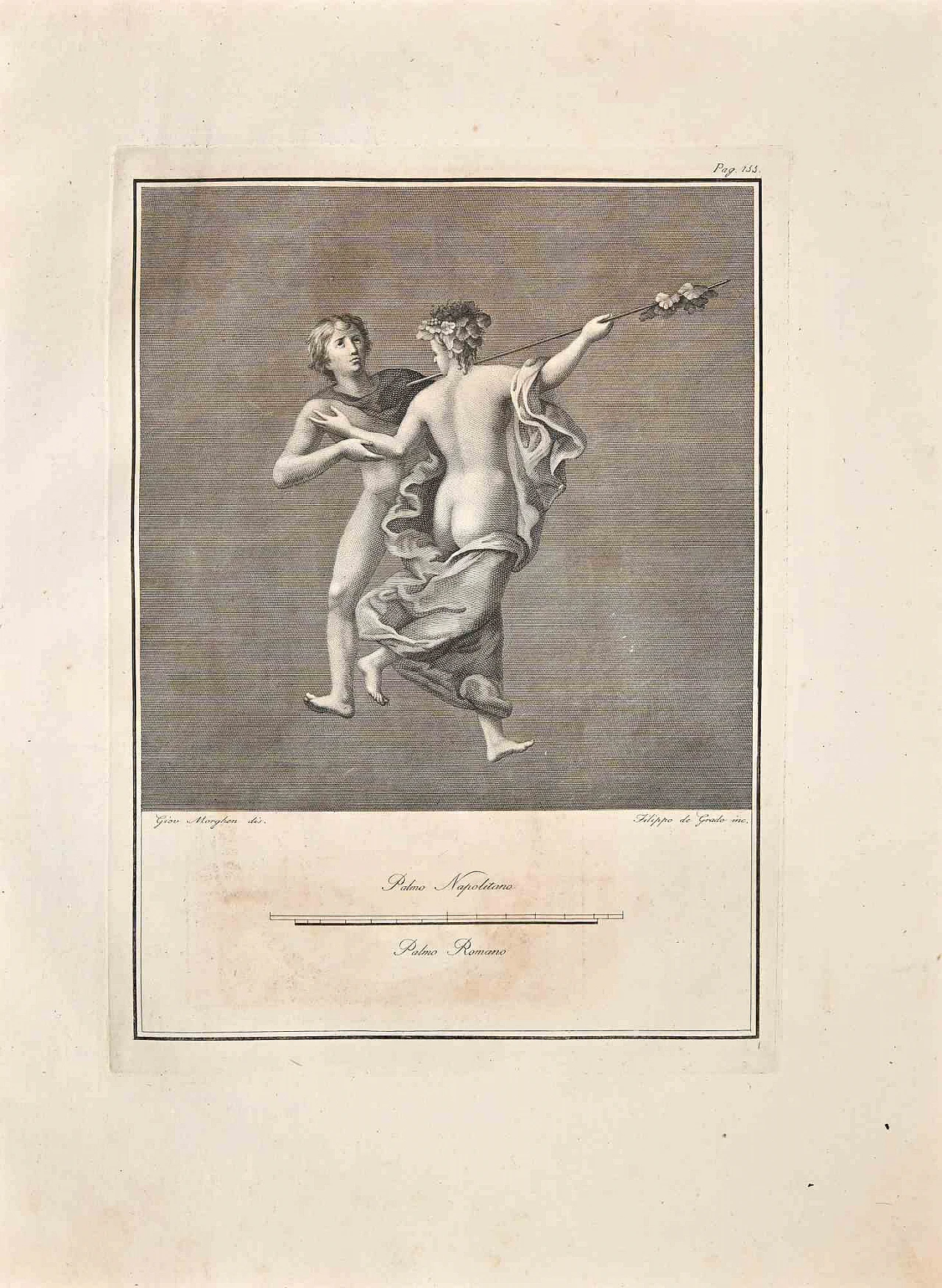 Giovanni Morghen, Affresco romano antico da Ercolano, Acquaforte '700 1