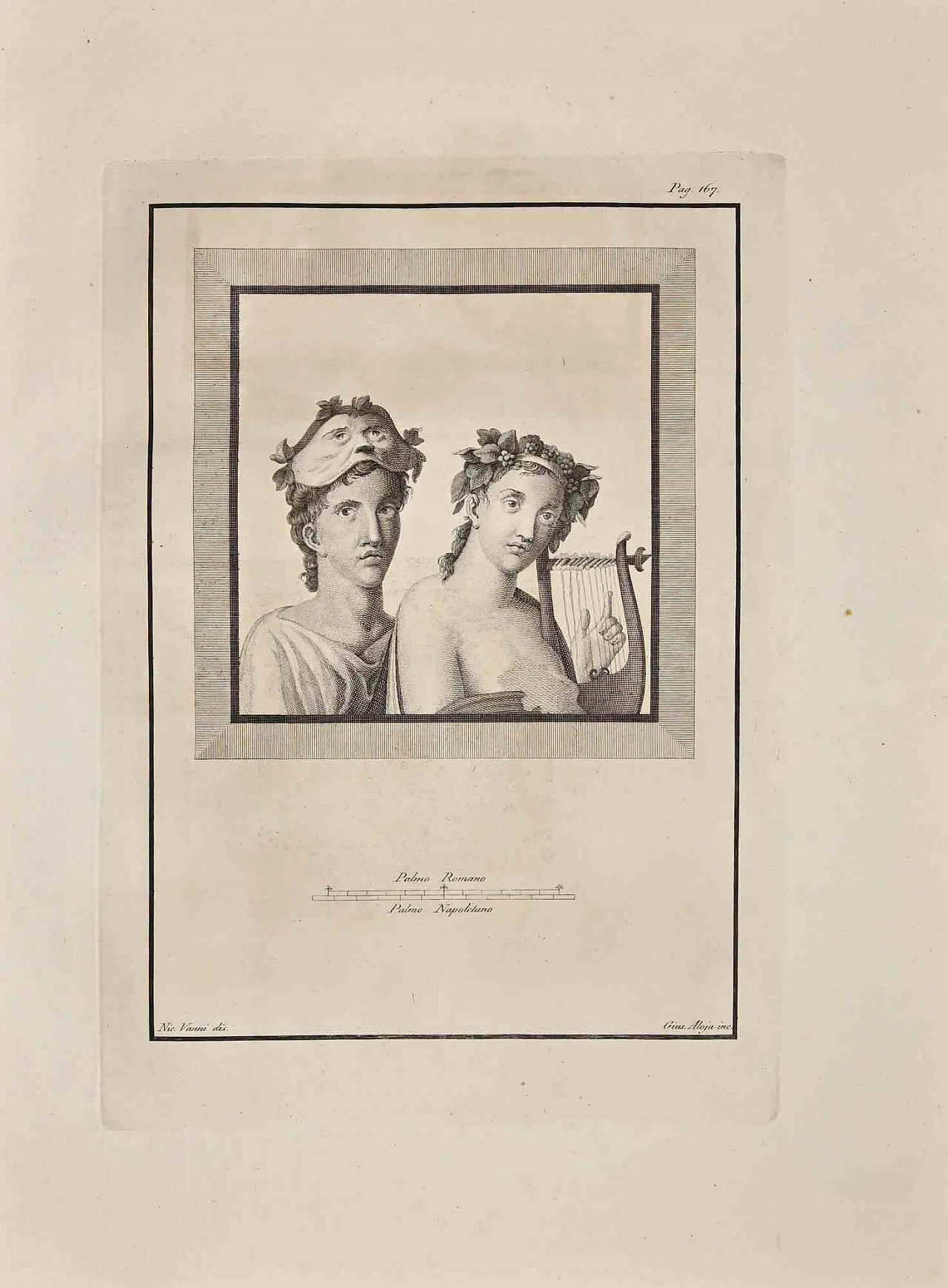 Giuseppe Aloja, Ancient Roman Scene  from Herculaneum, Etching 18th century 1