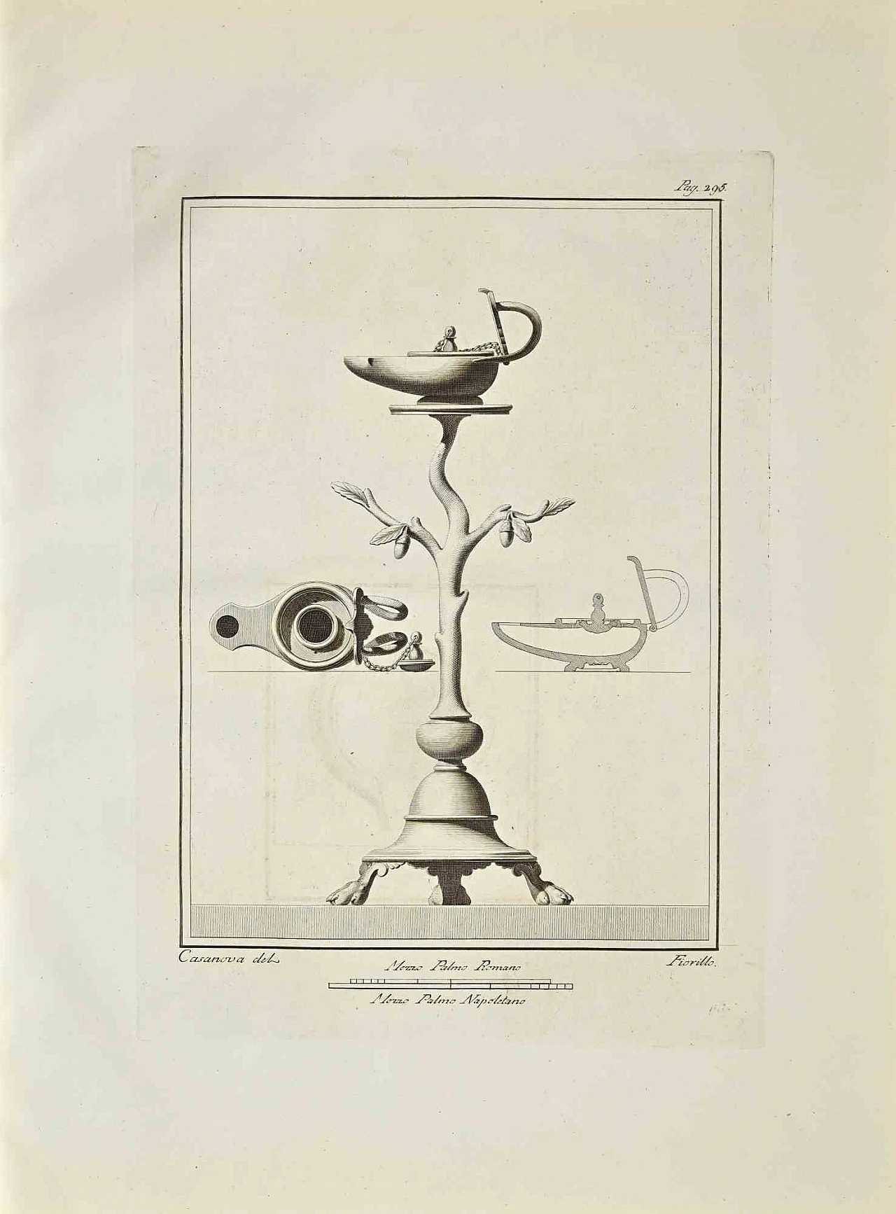 Nicola Fiorillo, Ancient Roman Fresco from Herculaneum, Etching 18th century 1