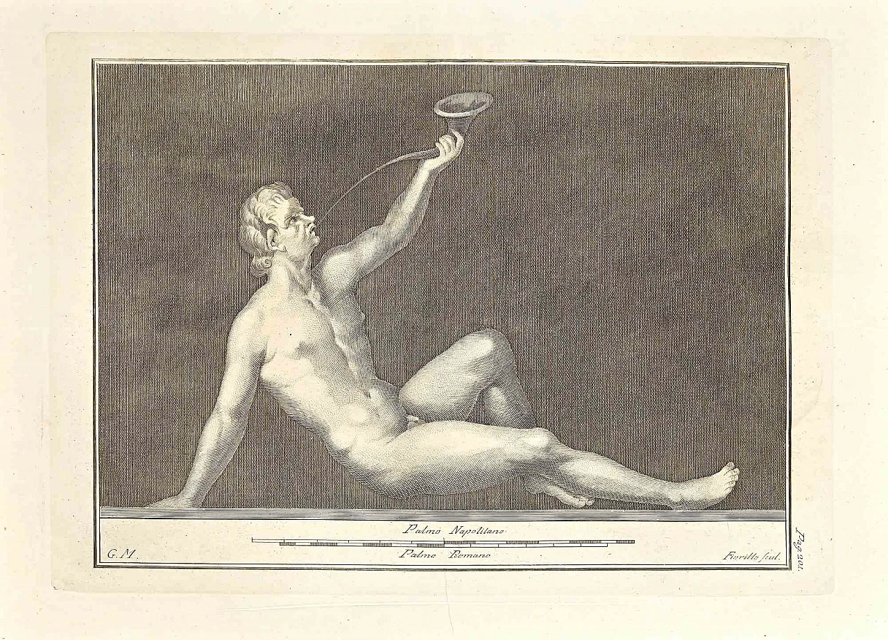 Giovanni Morghen, Ancient Roman Fresco  from "Antiquities of Herculaneum", Etching 18th century 1