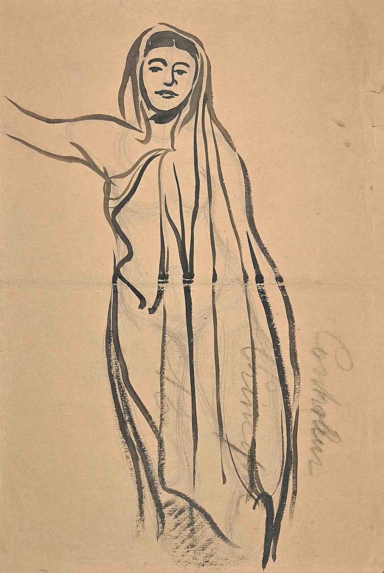 Jean-Raymond Delpech, Donna, disegno ad acquerello Anni 2000 1