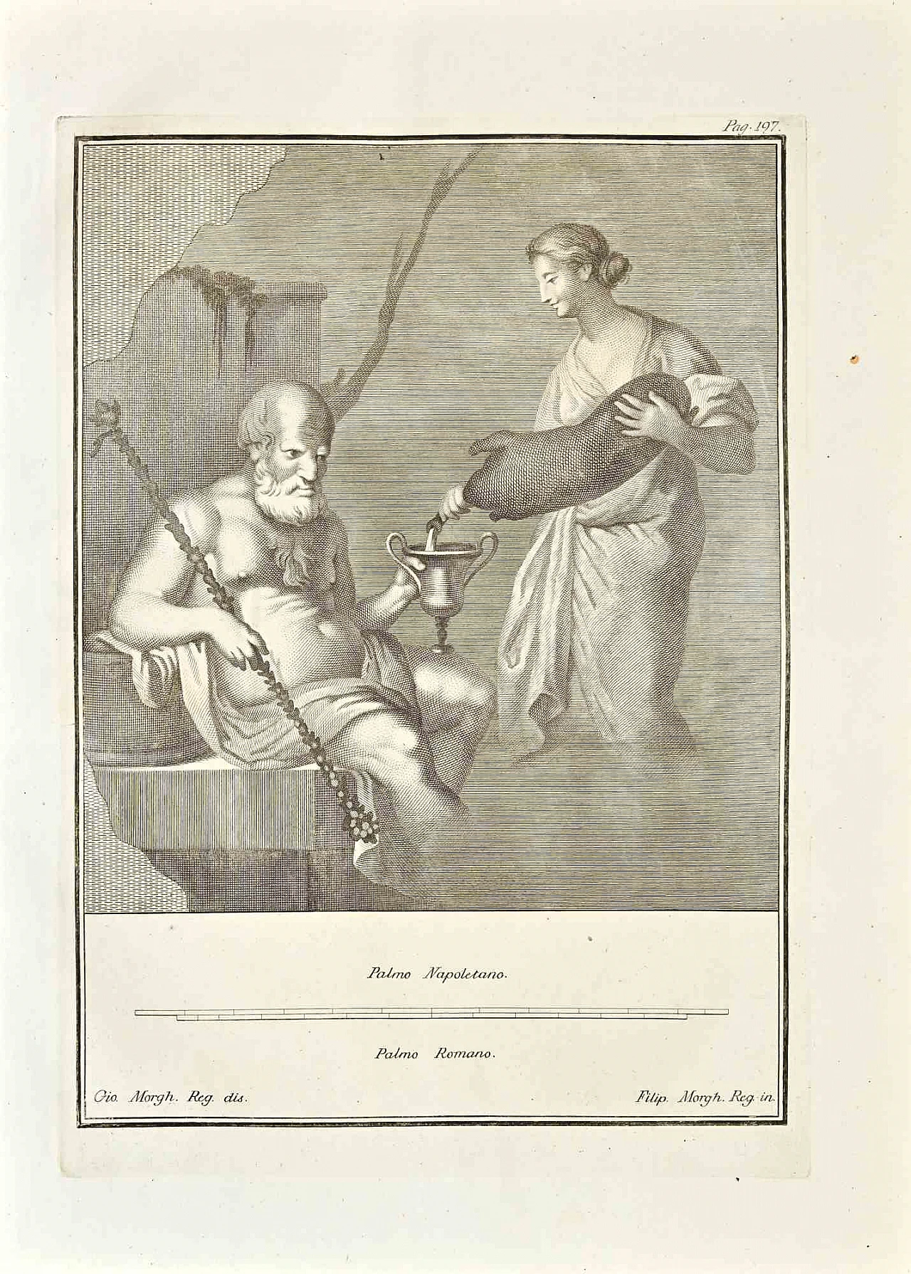 Giovanni Morghen, Ancient Roman Scene  from "Antiquities of Herculaneum", Etching 18th century 1