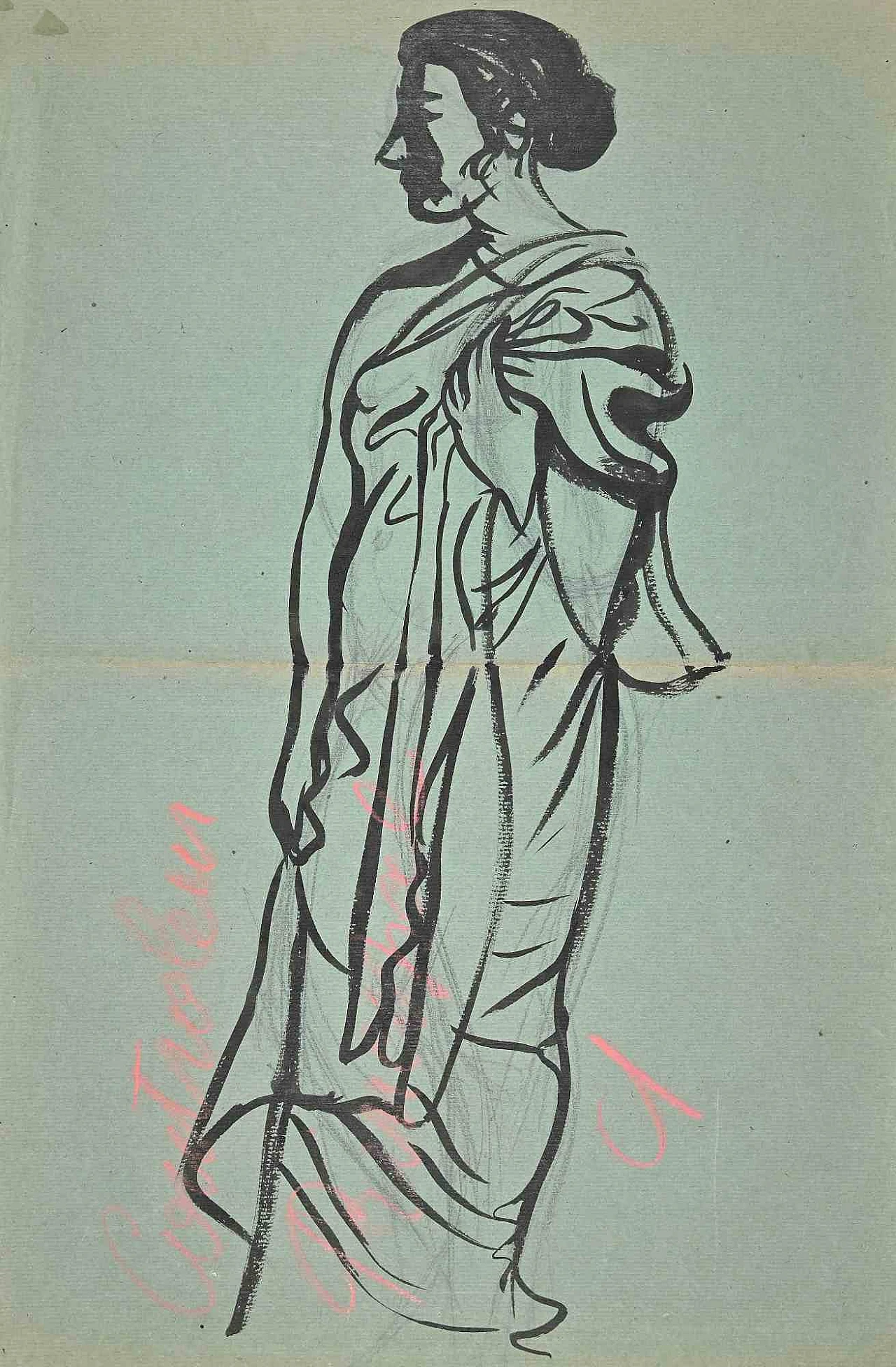 Jean-Raymond Delpech, Donna, disegno ad acquerello Anni 2000 1