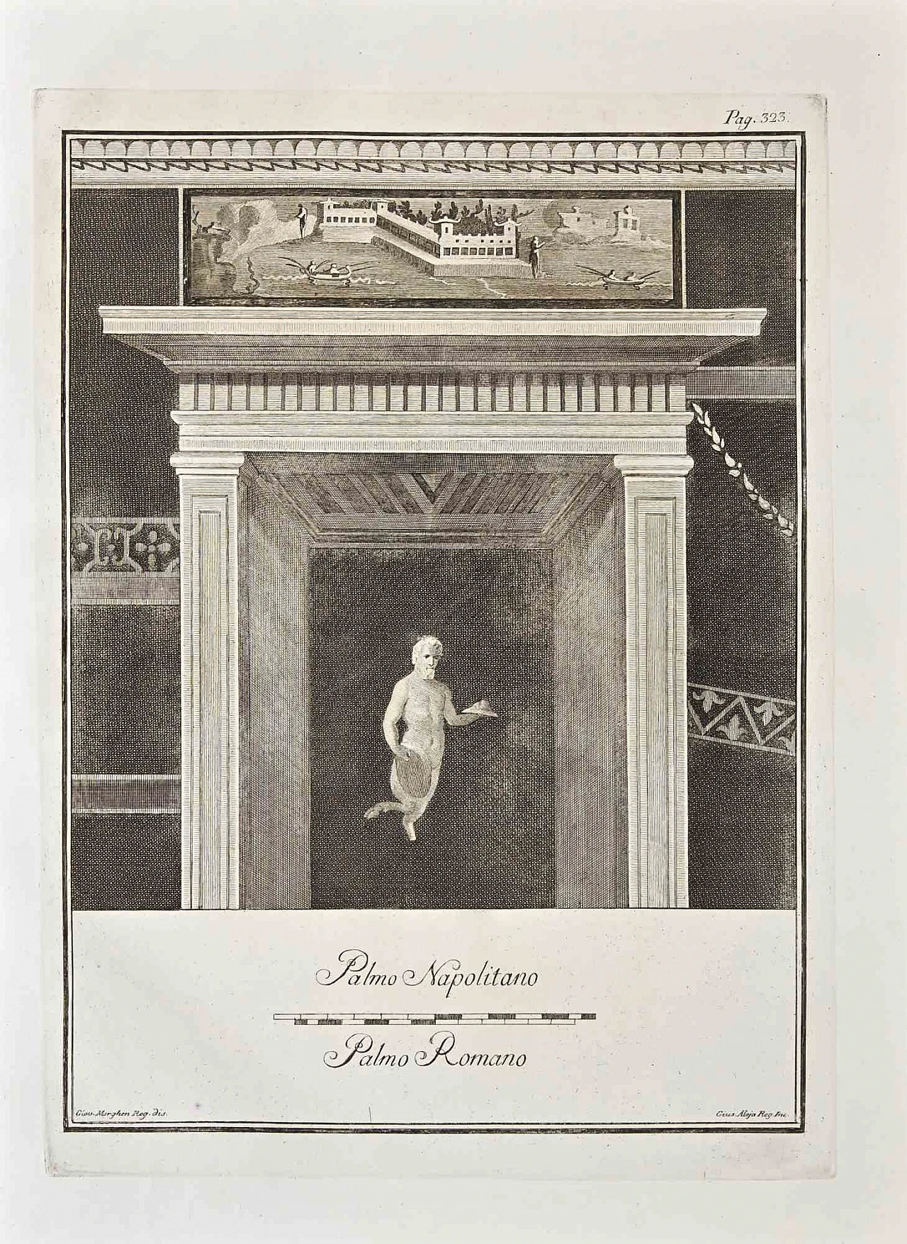 Giovanni Morghen, Affresco romano antico da Ercolano, Acquaforte '700 1