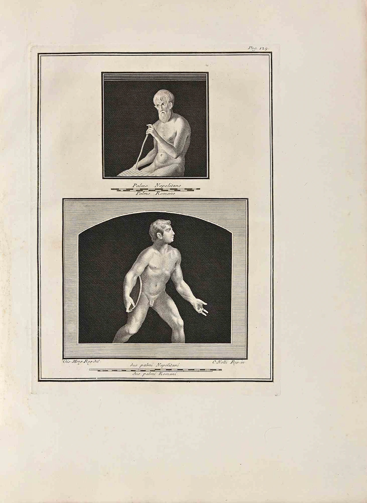 Giovanni Morghen, Ancient Roman Fresco from Herculaneum, Etching 18th century 1