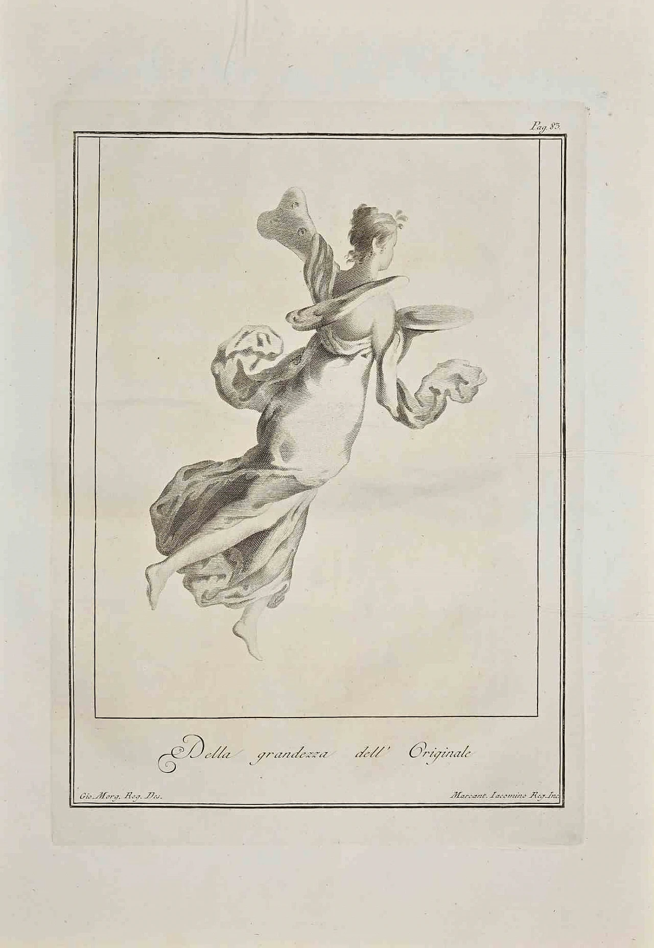 Giovanni Morghen, Affresco romano antico da Ercolano, Acquaforte '700 1