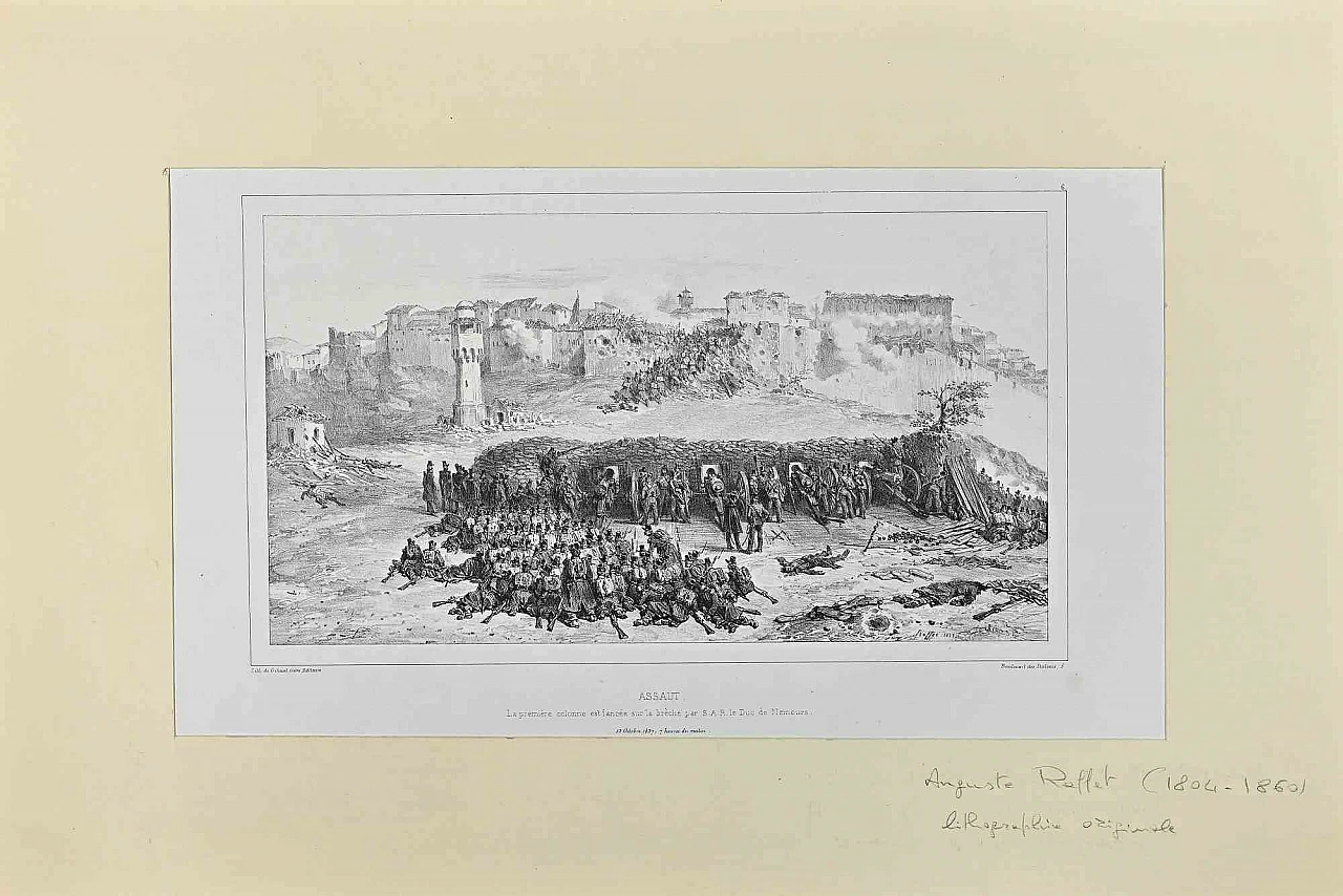 Auguste Raffet, Assaut, Lithograph 19th century 2