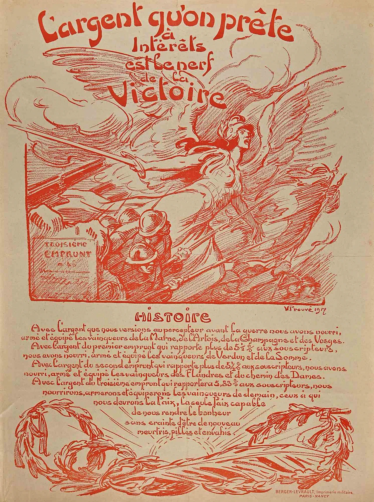 Victor Prouvé, L'Argent qu'on Prete, Lithograph 1900-1910s 1