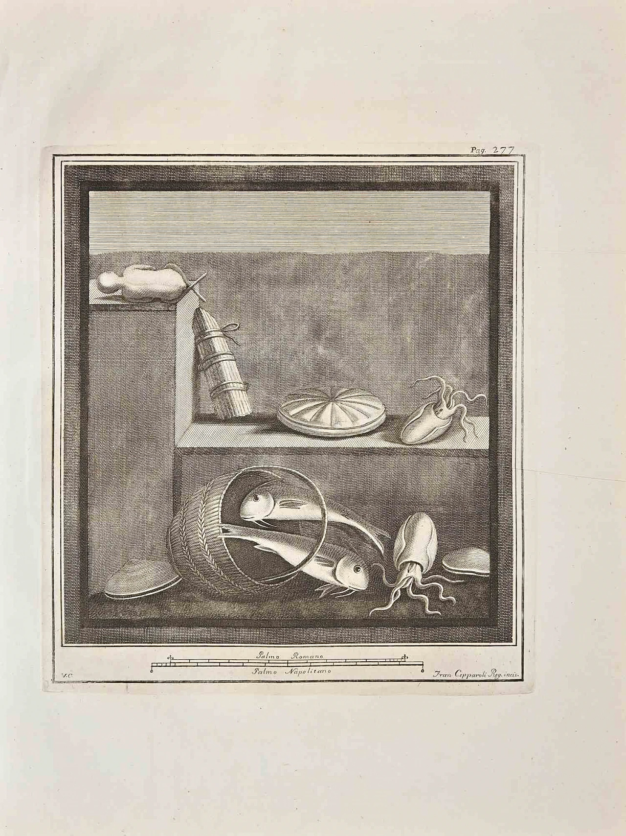 Francesco Cepparoli, Affresco romano antico da Ercolano, Acquaforte '700 1