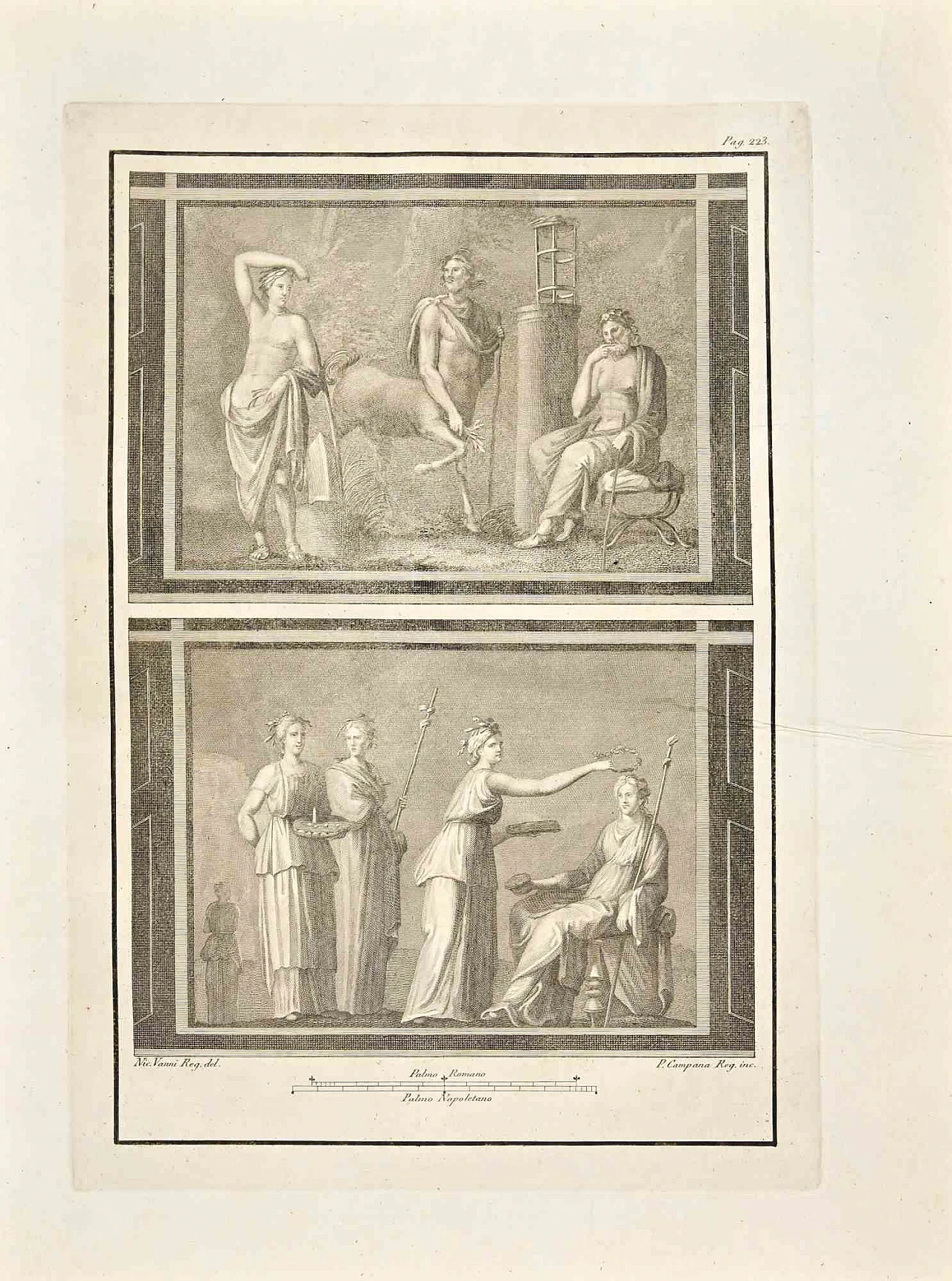 Pietro Campana, Affresco romano antico da Ercolano, Acquaforte '700 1