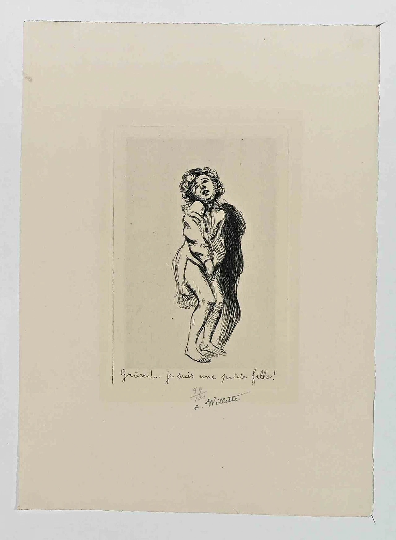 Willette (Adolphe Léon), Grace, Etching Drypoint 2000s 1